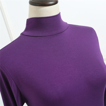 Autumn and winter new semi-turtleneck Modal womens slim long-sleeved T-shirt base shirt wild thin girl autumn top