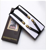 2017 British retro style suspenders fashion no cross suspenders pu leather suspenders suspenders non-slip clip