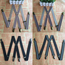 2017 mens and womens unisex suspenders suspenders adult four-clip suspenders suspenders suspenders suspenders tide