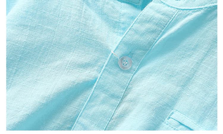 6.16 khuyến mãi lớn cho trẻ em mùa xuân và mùa hè cotton và áo sơ mi vải lanh bé trai áo sơ mi dài tay mát mẻ - Áo sơ mi sơ mi bé gái đẹp