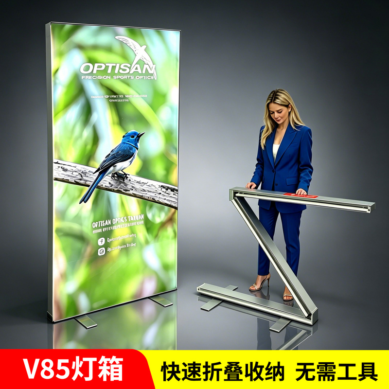 Factory Direct Sales Led Folding Light Box Portable Aluminum Alloy Double-Sided Exhibition Backdrop V85 Event Luminous Display Stand Factory Direct Sales Led Folding Light Box Portable Aluminum Alloy Double-Sided Exhibition Backdrop V85 Event Luminous Display Stand