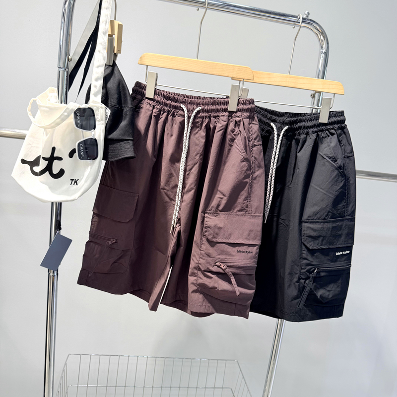 Korean Style Summer Boys' Cargo Shorts with Large Pockets, Unisex Thin Elastic Waist Casual Shorts X8661 Korean Style Summer Boys' Cargo Shorts with Large Pockets, Unisex Thin Elastic Waist Casual Shorts X8661