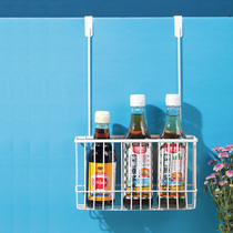 Punch-free multifunctional wall-mounted space-saving cabinet door rear storage rack seasoning rack finishing hanging basket storage rack
