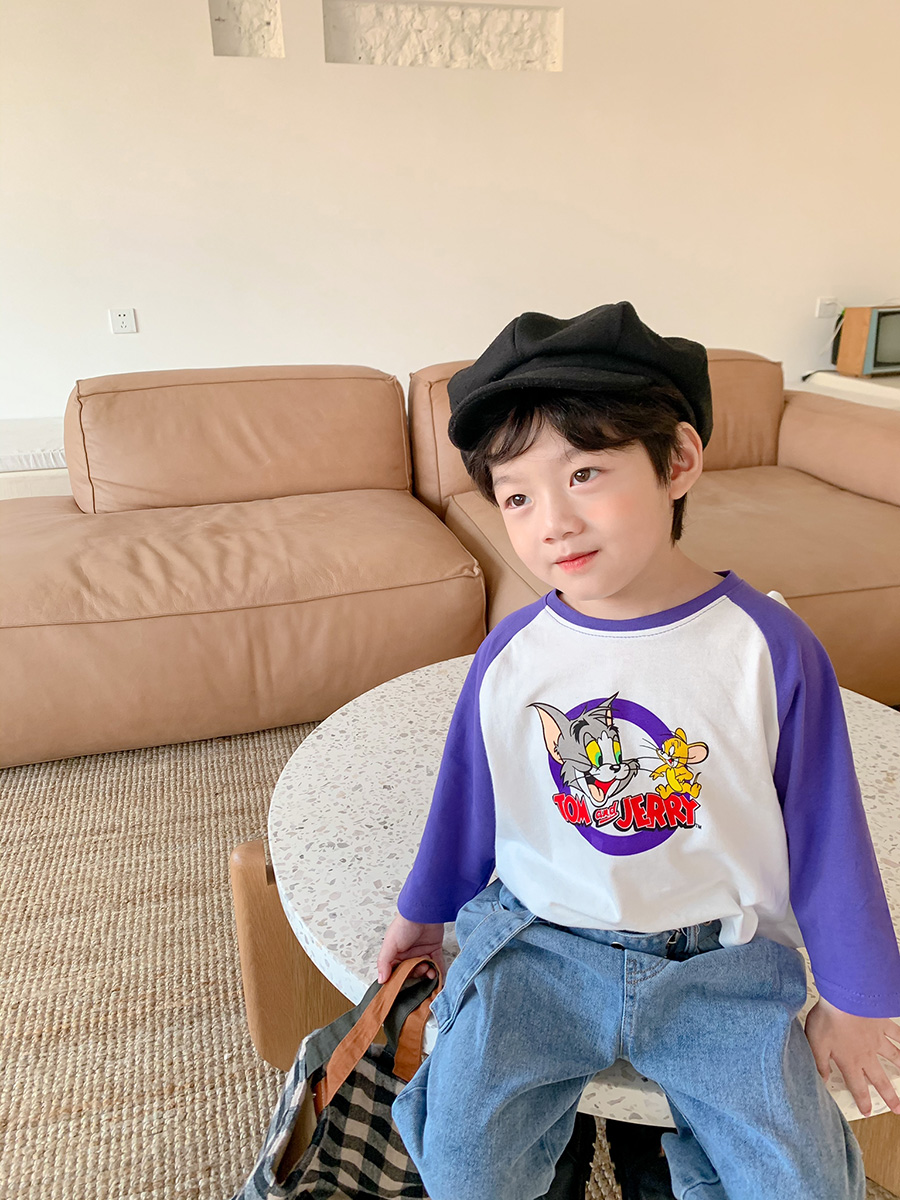 Boys long-sleeved T-shirt pure cotton children's base shirt thin section spring and autumn 2020 new small and medium children's clothing top Korean version of the tide