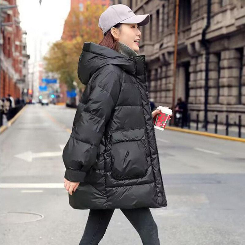 2026 Winter Extra Large Plus Size down Jacket for Women, Mid-Length 100kg Model, Slimming and Loose Fit for Chubby Girls, European Style