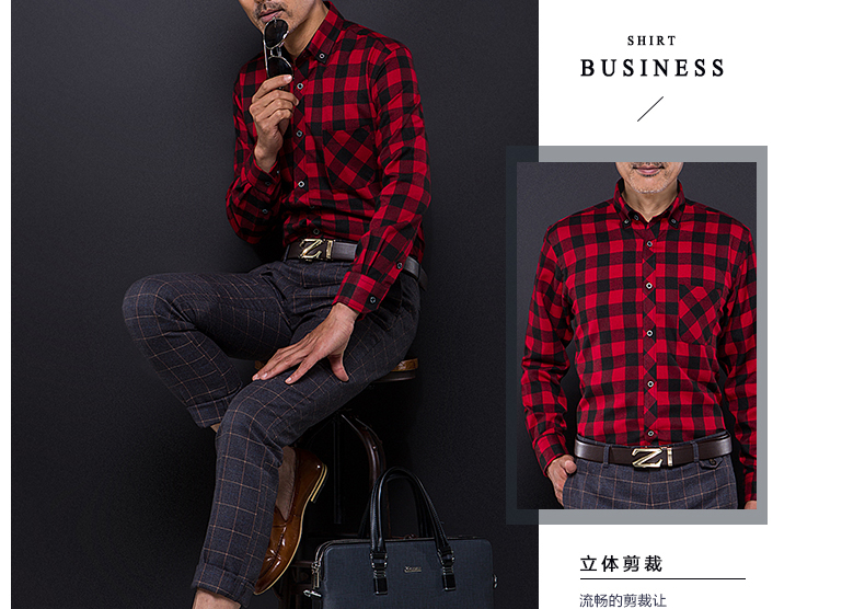 Áo sơ mi nam trung niên giản dị Áo len kẻ sọc rộng kích thước cotton rộng rãi Áo sơ mi giản dị của bố sơ mi cộc tay nam