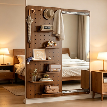 Thickened perforated plate full-length mirror