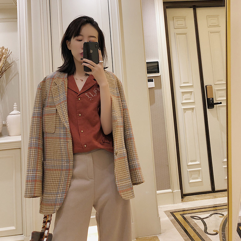 Viimas ■ Spot Xiaowei Private clothes 2019 Fall new retro Gwen Long sleeves Suit Jacket Woman
