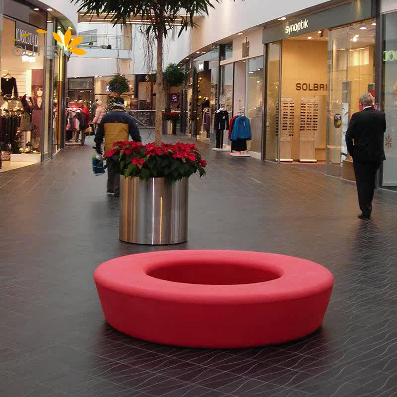 Glass Fiber Seat Mall Public Area Round Casual Bench Hotel Swing Piece Outdoor Garden Forest Landscape Rest Chair