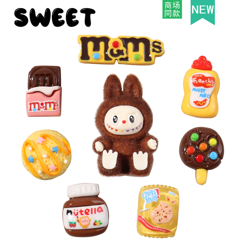 Cartoon Labubu Crocs Shoe Charms Cookie Food Toy Shoe Charms Suitable for Crocs Accessories Buckle