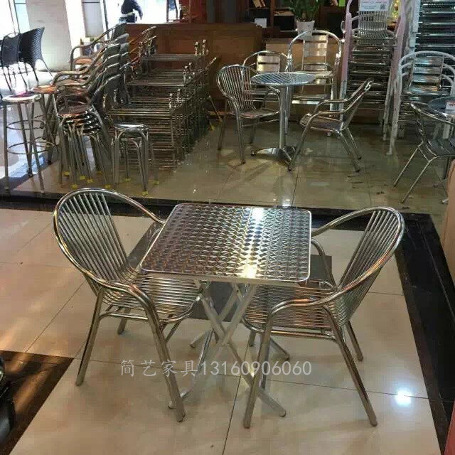 Bàn nhôm ngoài trời bàn inox bàn ghế kết hợp ghế inox ghế ban công giải trí ghế lưng ghế nội thất - Bàn ghế ngoài trời / sân ban ghe san vuon