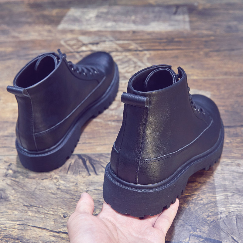 Martin boots men's trend medium and high boots autumn new tooling boots British fashion shoes all-match short boots snow boots