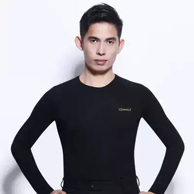 Dan Bo Luo new men's long sleeve modern dance round neck shirt practice clothing Latin dance waltz Square Dance Top