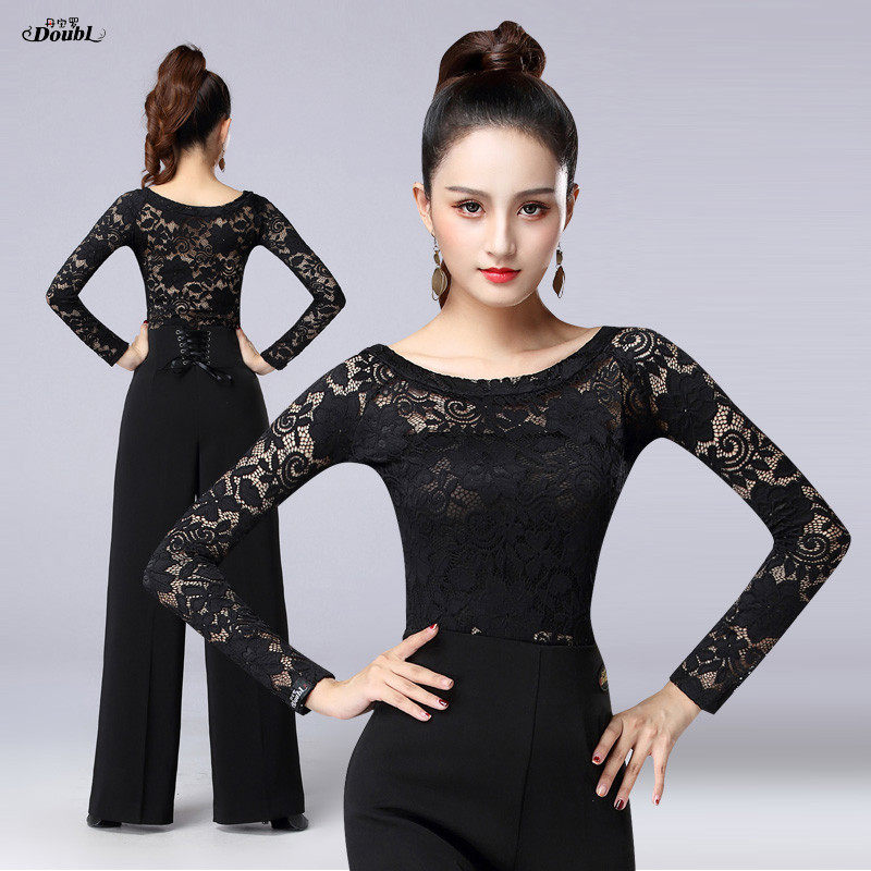 Dambao Roo New Morden Dance Blouses Female Adult Latin Dance National Mark Dance Costume Women Lace Practice Dancer Dance Dress