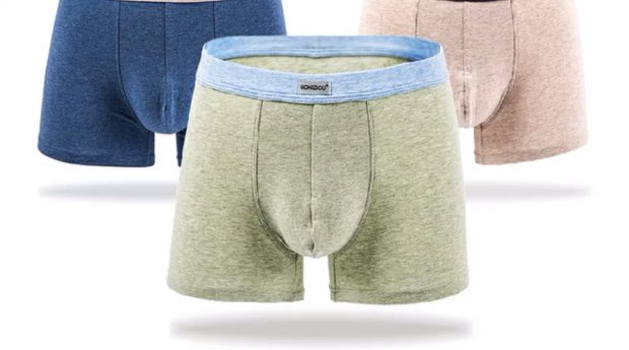Đồ lót nam Red Bean Cotton nguyên chất Quần short tuổi teen Boxer Underwear Đồ lót cỡ lớn 3 sip cotton cao cấp