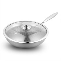 Boom Da stainless steel frying pan home induction cookout gas universal without coating frying pan RSD-1532SG