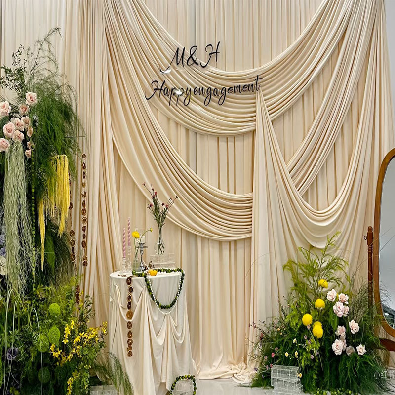 Wedding Drapes, Wedding Stage Background Cloth, Curtain, Base Cloth, Gauze Curtain, Scene Layout, Background Decoration Cloth