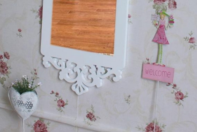 Châu Âu retro lắp gương treo tường cơ thể quần áo cửa hàng quần áo cửa hàng làm đẹp trang điểm phòng gương chạm khắc áo gương - Gương gương vệ sinh