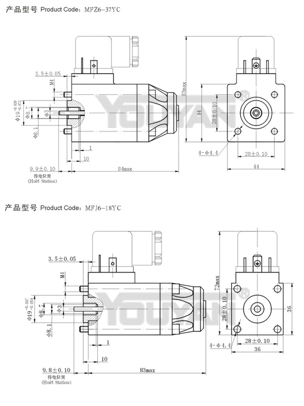 Cuộn dây DSG 20 Yuyan 13 van thủy lực 23 lỗ 4WE6 10 Rexroth MFB12-37YC van cắm 90YC