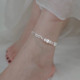 S9999 silver four-leaf clover anklet popular broken silver anklet simple niche high-end gift to best friend and girlfriend