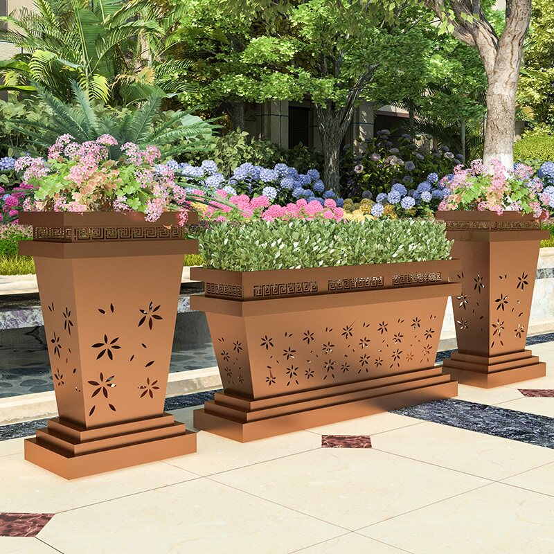 Milk tea shop commercial street square outdoor flower box combination courtyard sample house exhibition center hotel flower bed outside the fence flower trough