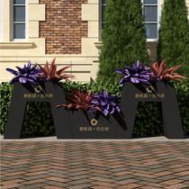 Sales Department Outdoor Flower Box Courtyard Green Planting Milk Tea Shop Real Estate Square Hotel Outside Flower Beds Flower Groove Fencing