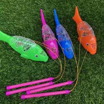 Colorful simulation new projection electric fish belt concert swing stalls night market children's toys factory direct sales