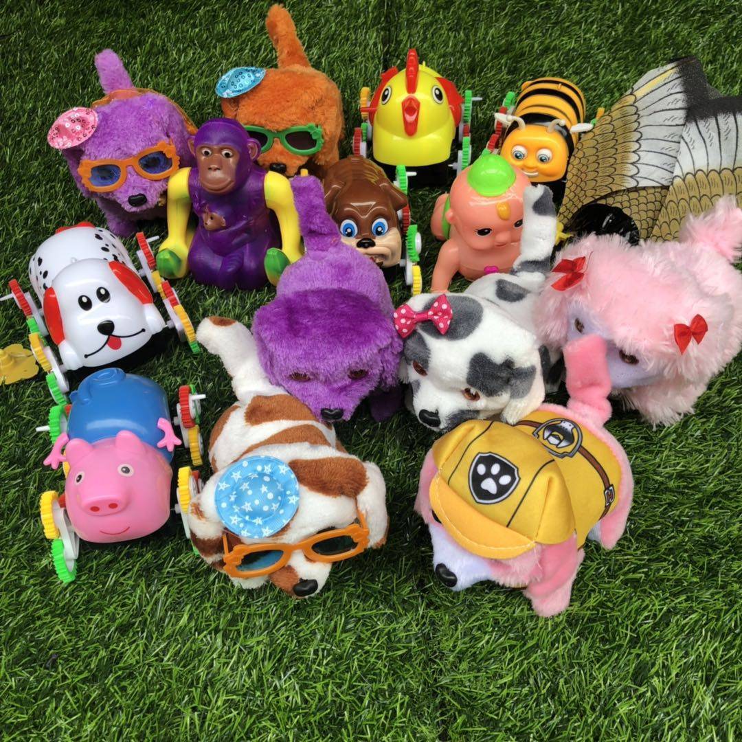 Ground Stall Hot Selling Electric Dog Luminous Toy Wool Suede Toy Dog Wearing Skirt With Glasses Backsliding Dog Creative Children