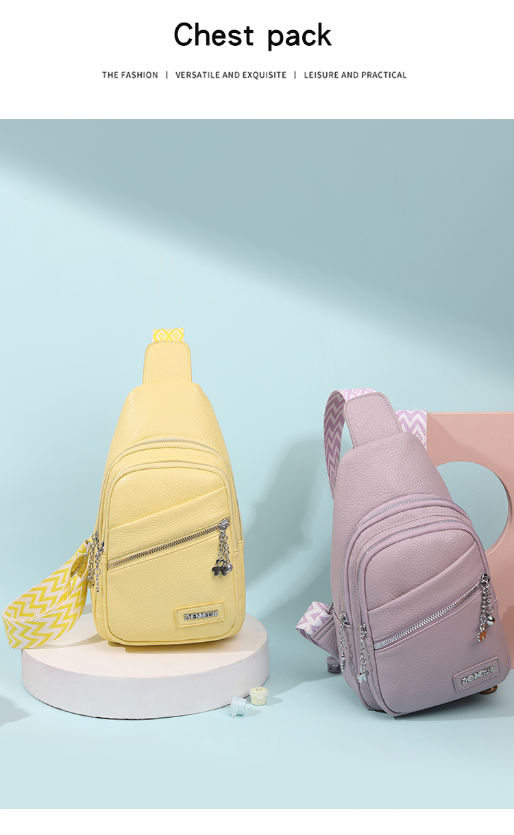 Vrouwelijk Kunstleer Effen Kleur Elegant Emmer Vorm Rits Taille (borst) Tas display picture 3