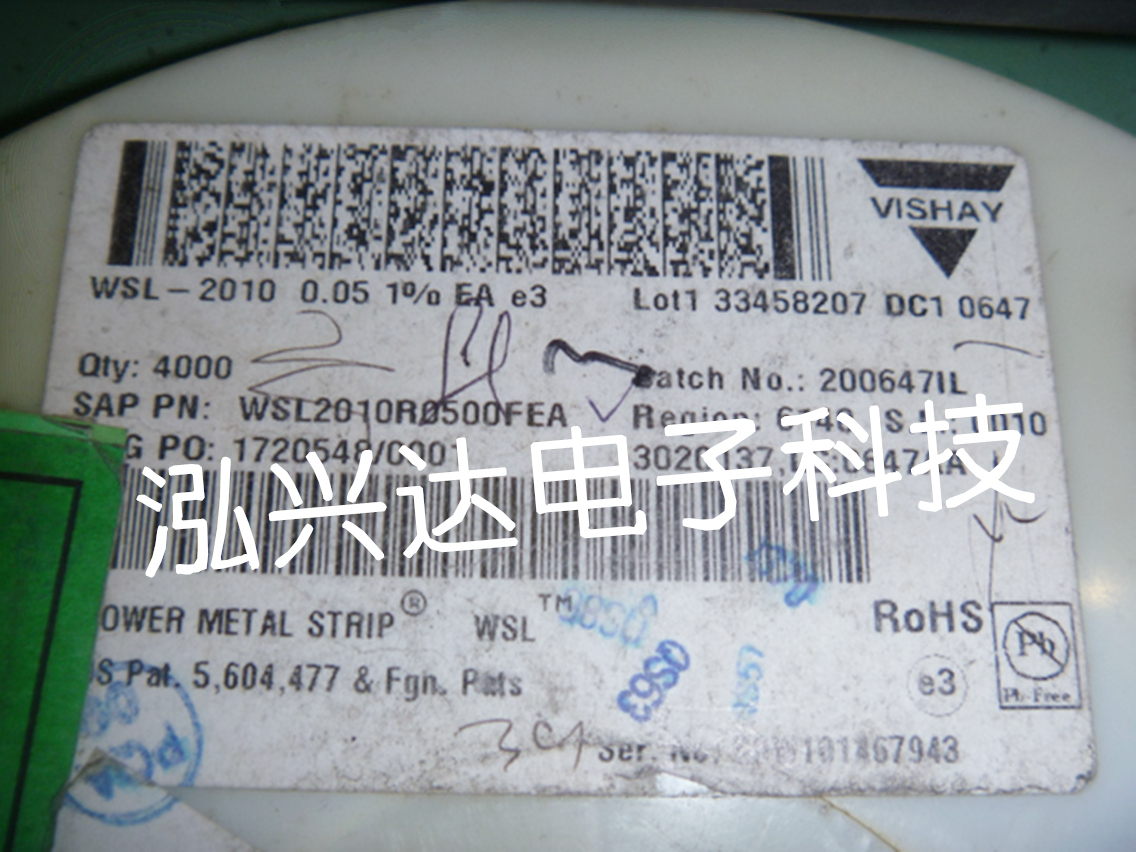 WSL2010R0500FEA SMD alloy resistor R05F 2010 0 05R 1 2W 1% VISHAY