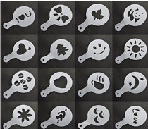 16pcs set Coffee Latte Cappuccino Barista Art Stencil Cake