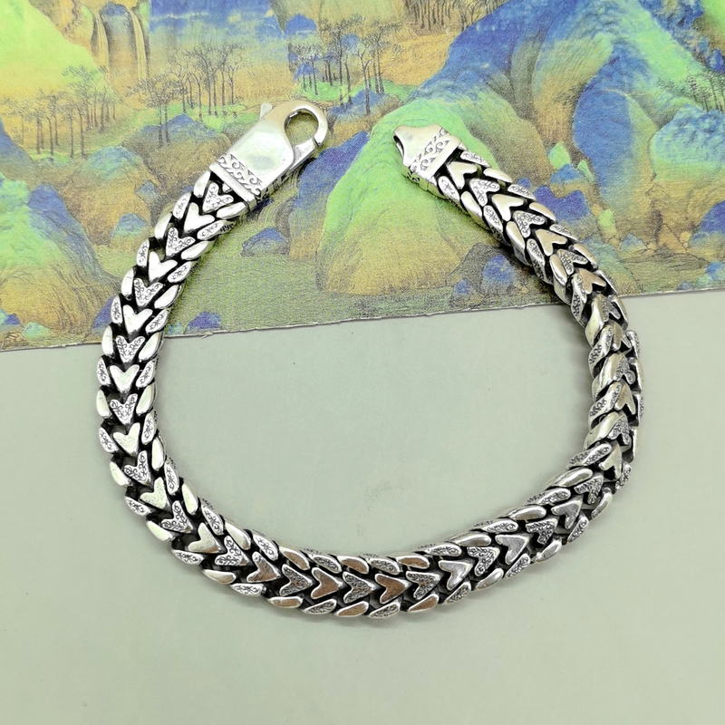 925 Sterling Silver Cuban Chain Men's Bracelet, Stylish and High-End Couple's Whip Chain, Women's 2025 New Jewelry 925 Sterling Silver Cuban Chain Men's Bracelet, Stylish and High-End Couple's Whip Chain, Women's 2025 New Jewelry
