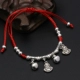 Thời trang đôi bạn gái đeo vòng tay nữ phiên bản Hàn Quốc của chàng sinh viên giản dị Sen retro chuông ác linh chuyển dây đỏ vòng chân