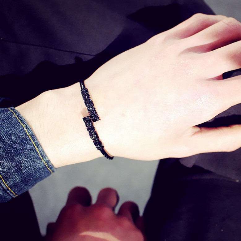 Quan Zhilong Luhan với vòng đeo tay Hàn Quốc thời trang đường phố cá tính sáng tạo vài sinh viên nail bracelet vàng hoop vòng đeo tay