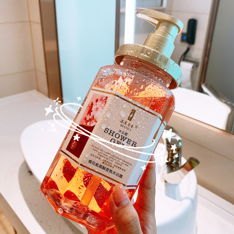 Net Red Small Red Book Shake Sound Recommend Permalink cherry blossom body Bath Lotion persistent fragrance Bath Lotion Large capacity