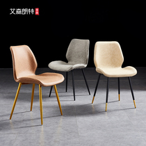 Nordic dining chair home restaurant leather chair simple modern desk chair stool backrest makeup chair light luxury dining table chair