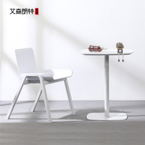 Nordic dining table home wrought iron modern cafe square table simple balcony leisure negotiation round table milk tea shop tables and chairs