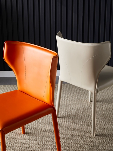 Итальянский минималистичный обеденный стул для дома, роскошный ресторан, спинка, седло, кожаное кресло, современный минималистский обеденный стол и стулья для кафе, отеля