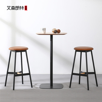 Nordic bar table wrought iron home balcony modern minimalist square high table milk tea shop designer bar table