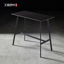 Bar table home rock plate Italian light luxury bar Taipei European bar table rectangular modern minimalist wrought iron high table