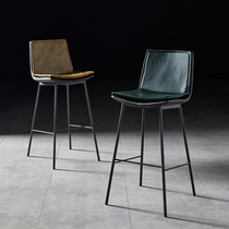 Bar table chair light luxury household industrial style designer high bar chair wrought iron bar backrest island table American bar stool