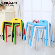 Plastic stool simple modern chair restaurant dining stool home restaurant adult thickening outdoor balcony stacking set of stools