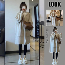 Maternity coat autumn and winter outer wear fashionable knitted top loose and fashionable age-reducing sweater warm two-piece set for women