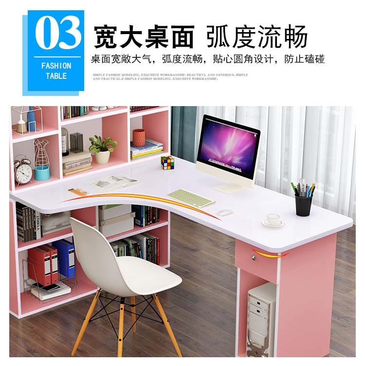Trang chủ học sinh trẻ em và cô gái một với bàn tủ sách kết hợp kệ sách bàn bàn nam và nữ trẻ em công chúa - Bàn bàn học cho be tiểu học