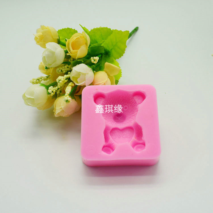 Tự làm khuôn sô cô la yêu gấu yêu phim hoạt hình sáng tạo khuôn mềm silicone khuôn mài mòn khay làm kem