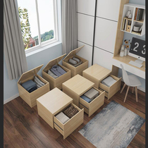 Storage bed Free box combination Rubiks cube bed solid wood floor bed tatami bed wardrobe integrated tatami custom
