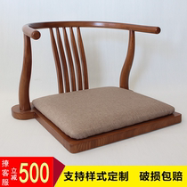 Tatami chair new Chinese Zen seat solid wood legless chair table backrest single lazy person without foot stool leg chair