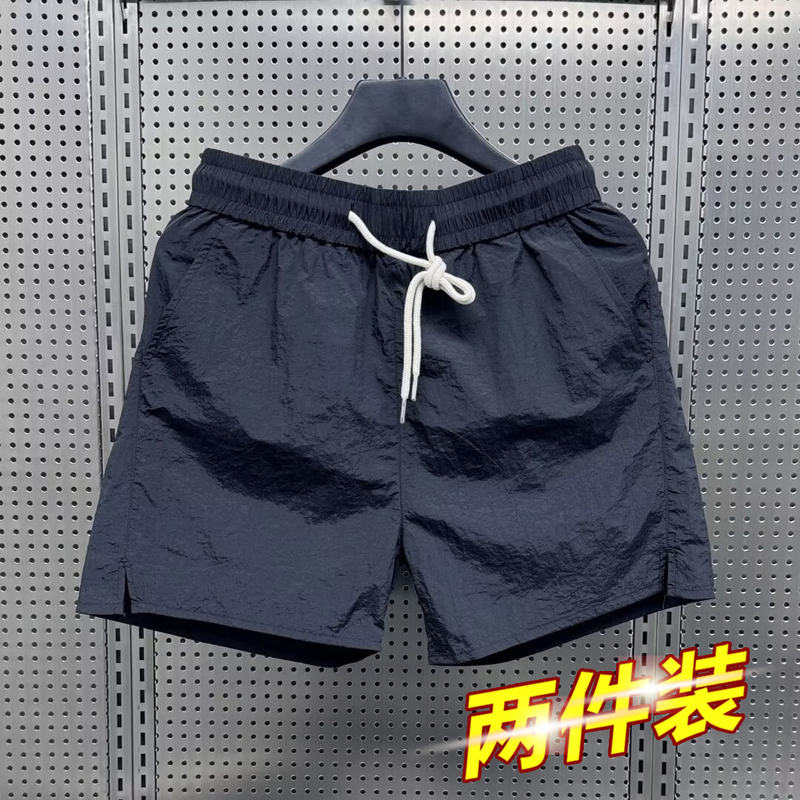 Summer New Ice Silk Shorts for Men, Running Sports Three-Quarter Pants, Thin Quick-Drying Breathable Casual 3/4 Beach Shorts