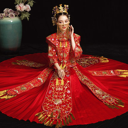 The Dust World Six Happy Spring Summer Plexu Skirt Show and Bride 2021 New Chinese Wedding Dresses Wedding to Toast Toast Y