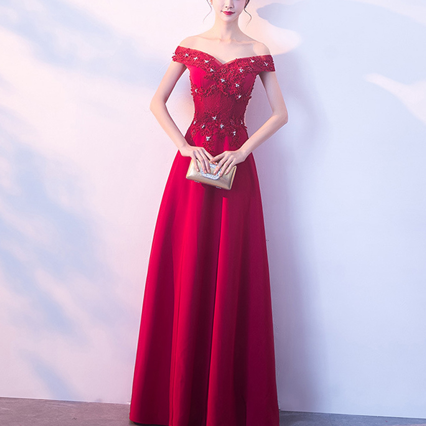 Dust Sees Six Heineken Shoulder Toast Bride summer 2021 new long version of wedding with slim fit pregnant woman gown